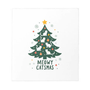 Kul kattjul Katt Julgran Jul Rolig Tomte Katt Anteckningsblock