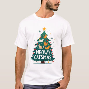Kul kattjul Katt Julgran Xmas Rolig Tomte Katt T Shirt
