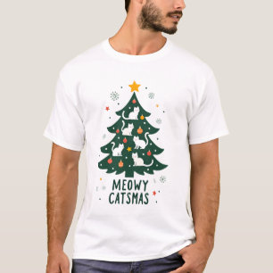 Kul kattjul Katt Julgran Xmas Rolig Tomte Katt T Shirt