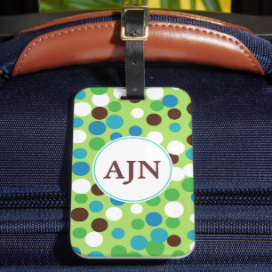 Kul lime-monogram-resvärm bagagebricka