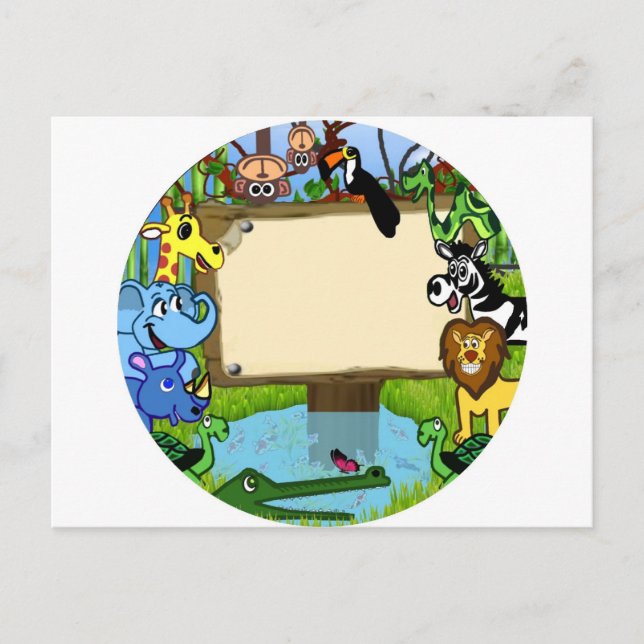 Kul med djur vykort (Framsida)