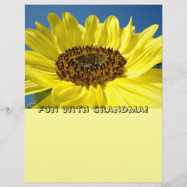 Kul med mormor! Scrapbookpapper Solrosor (Framsida)