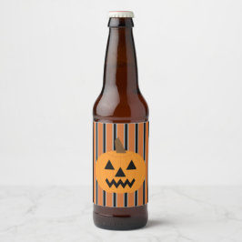 Kul och fin Halloween-pumpa Ölflaska Etikett