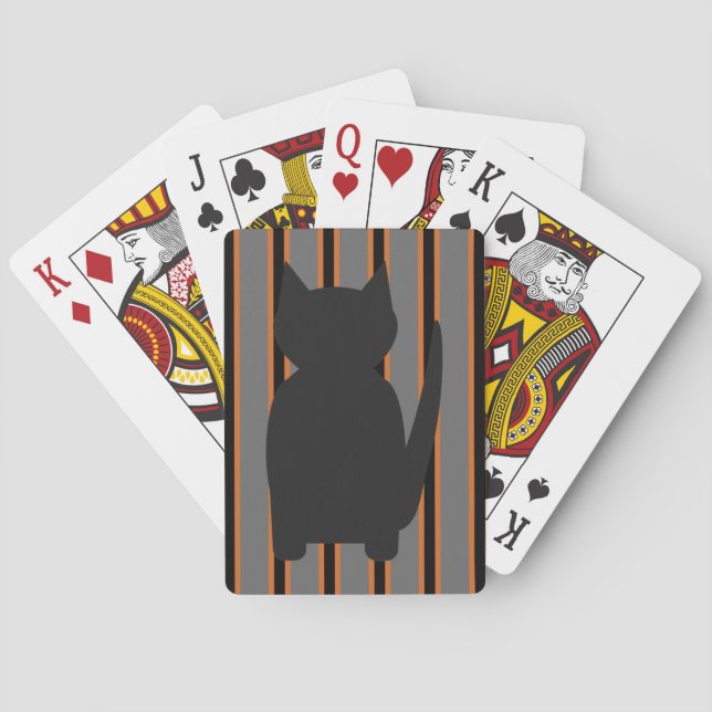 Kul och fin Halloween svart siluett katter Casinokort (Baksidan)