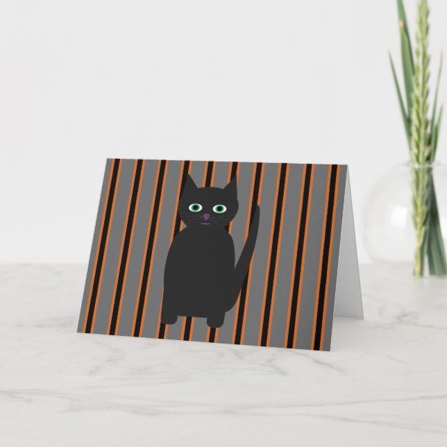 Kul och fin Halloween svarta katter Inbjudan (Framsida)