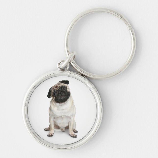 Kul Puggle Hund Nyckelring (Framsidan)