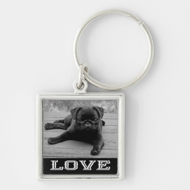Kul Puggle Hund Nyckelring (Framsidan)