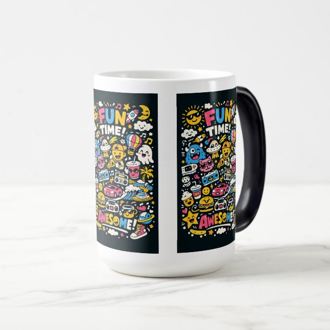 “KUL TID!” och “SUPER!” Magisk Mugg (Framsida höger)