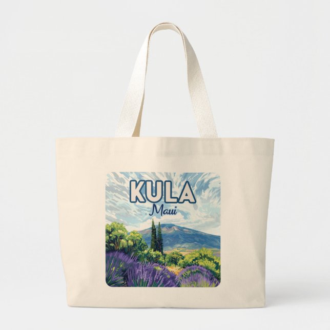 Kula Maui Haleakala Hawaii Lavender Retro Jumbo Tygkasse (Framsidan)