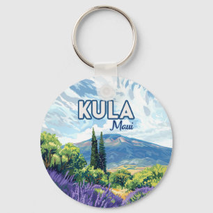 Kula Maui Haleakala Hawaii Lavender Retro Nyckelring