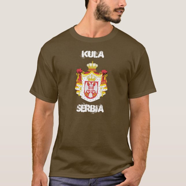 Kula, Serbien med jackande av arm Tee Shirt (Framsida)