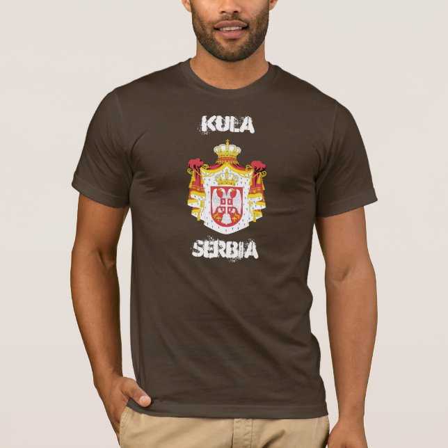 Kula, Serbien med vapensköld T-shirt (Framsida)