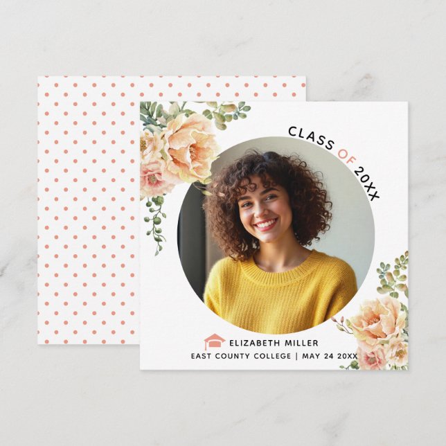 Kulblommor klass 2025 studenten meddelande (Fram/baksida)