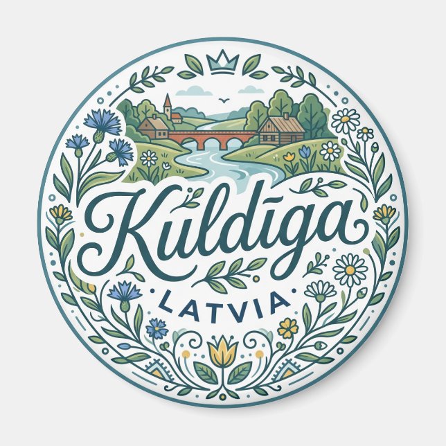 Kuldīga landsbygd Lettland Magnet (Framsidan)