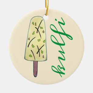 Kulfi Qulfi Indian Food Ice Cream Frozen Dessert Julgransprydnad Keramik