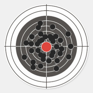 Kulhål uppsätta som mål in - men inte tjur-öga runt klistermärke