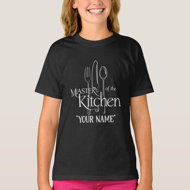 Kulinarisk mästare anpassningsbar matlagning älska t shirt (Framsida)