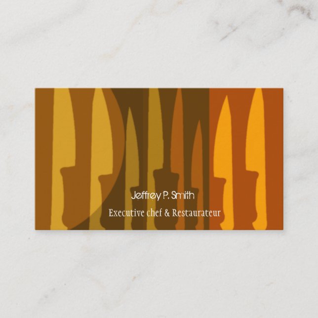 Kulinarisk matlagning för kockkockknivar visitkort (Framsida)