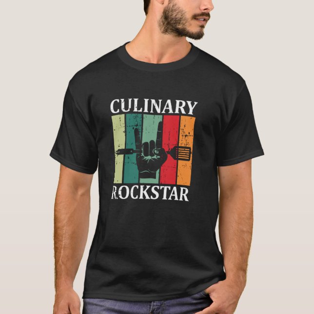 Kulinarisk Rockstjärna Vintage T Shirt (Framsida)
