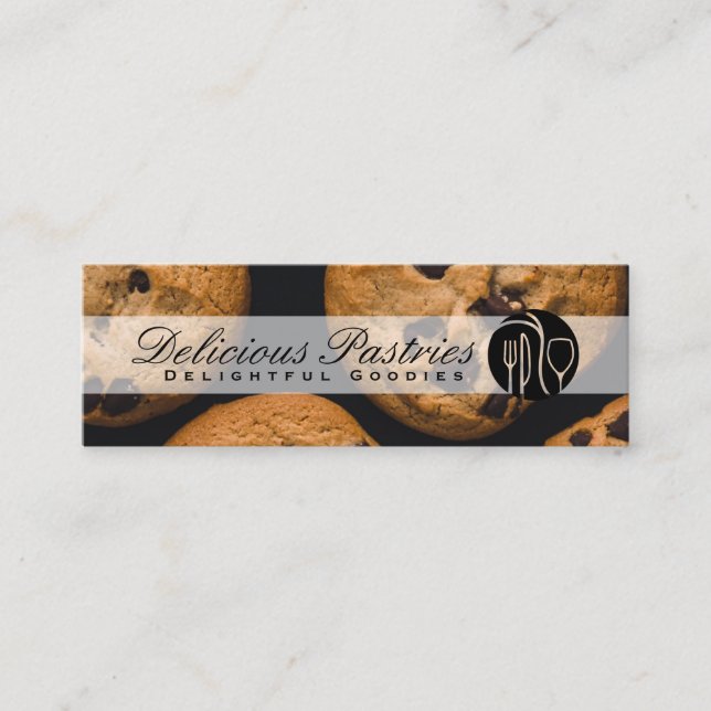 Kulinariskt logo | Choklad Chip Cookies Mini Visitkort (Framsida)