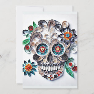 KULL-OLORFUL-KUNSKAPSART I day of the dead Julkort