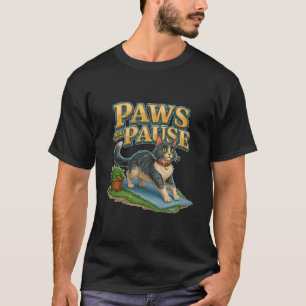 Kullar Och Paus Rolig Yoga Katt Sträcker Sig på Ma T Shirt