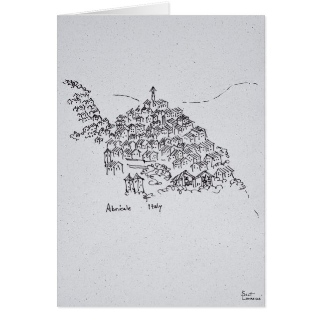 Kulleby i Abricale, Italien Hälsningskort (Framsidan)