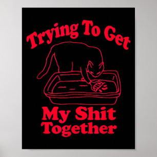 Kullen Är Full Rolig Katt Humor Meme Kattmamma Kat Poster