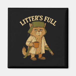Kullen är full Roliga kattälskare jul jul grinig Magnet
