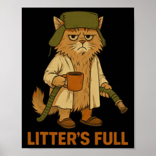 Kullen är full roliga kattälskare jul Xmas Pjs Poster