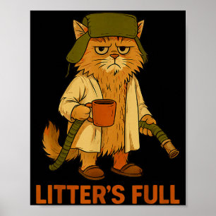 Kullen Är Full Roliga Kattälskare Jul Xmas Pjs Poster