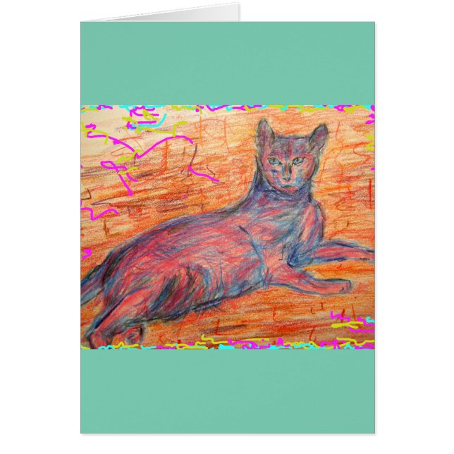 kullerkatt hälsningskort (Framsidan)