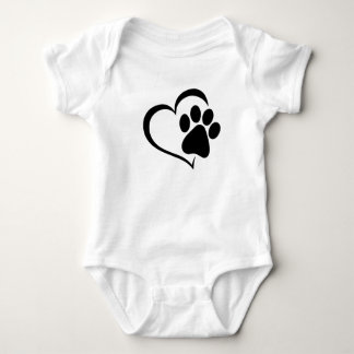 Kulltryck med hjärta Baby-bodysuit – Sött husdjurs T Shirt