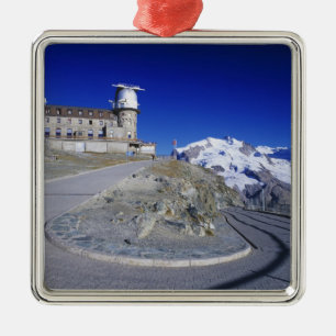 Kulm hotell och stig, Gornergrat, Zermatt, Julgransprydnad Metall