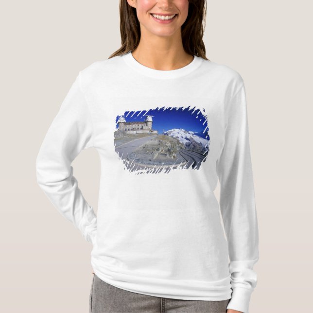 Kulm hotell och stig, Gornergrat, Zermatt, Tee Shirt (Framsida)