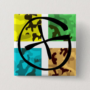 Kulör Camo Geocaching logotyp Knapp