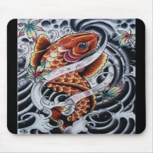 Kulör Koi tatuering Mousepad