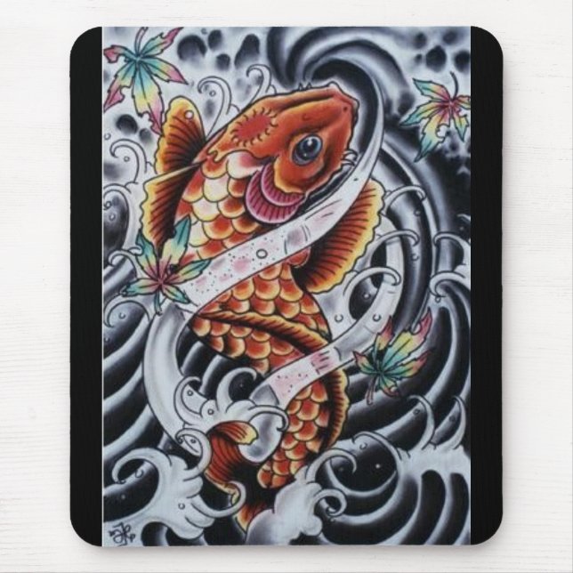 Kulör Koi tatuering Mousepad Musmatta (Framsidan)