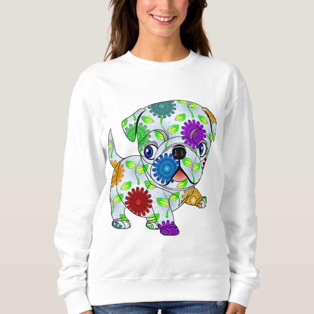 Kulör mopsvalp - t-shirt (Framsida)