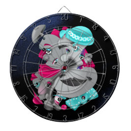 Kulor och Delara - Surreal Puzzle Ansikte Dartboar Darttavla