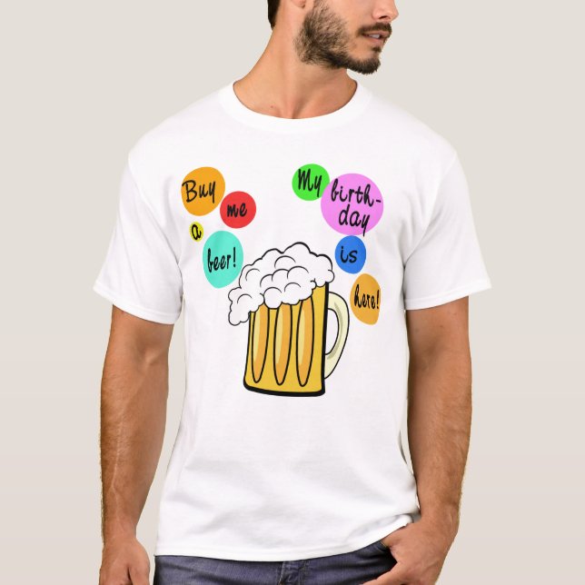 Kulör öl bubblar födelsedagtshirten tröja (Framsida)