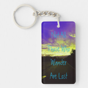Kulör solnedgång och citationstecken Keychain Nyckelring