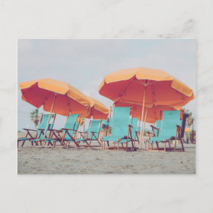 Kulstolar i Blue- och Orange Travel Photography Vykort