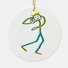 Kulstötning Stickman Julgransprydnad Keramik