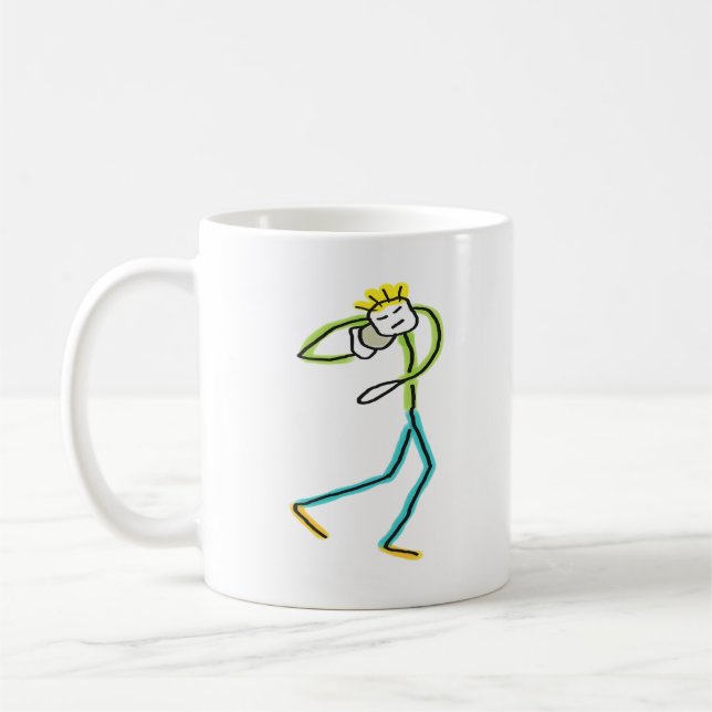 Kulstötning Stickman Kaffemugg (Vänster)