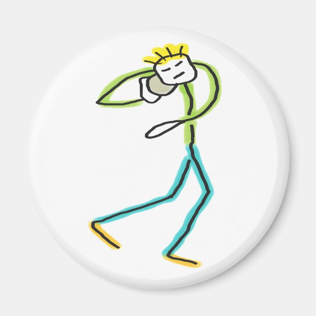 Kulstötning Stickman Magnet (Framsidan)