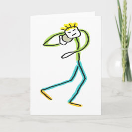 Kulstötning Stickman Tack Kort