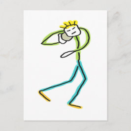 Kulstötning Stickman Vykort