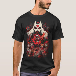 Kulten av Lammet Vit Ull Röd Kron Kultledare T Shirt