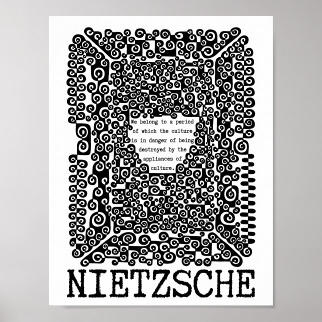 KULTUR är i farofilosofi, citat Nietzsche Poster (Framsidan)